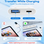 USB C to USB OTG Adapter with 30W PD Fast Charging Port Type C to USB 3.0 Camera Cable for iPhone 16 15 iPad Pro MacBook Galaxy Pixel