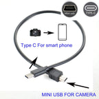 USB C to Mini USB OTG Cable Type C Male to 5 Pin Mini B Cord for Canon Nikon Camera Photo Video Transfer to Phone Tablet Mac PC