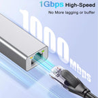 USB to Ethernet Adapter USB 3.0 to RJ45 Gigabit LAN Network Converter 1000Mbps Wired Internet for Nintendo Switch OLED MacBook PC Laptop Surface XPS
