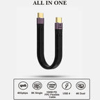 Short USB C to USB C Cable 13.8cm 40Gbps USB4 Thunderbolt 4 Compatible 100W PD Fast Charging 8K Video for SSD Dock MacBook Phone