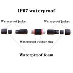 IP67 Waterproof RJ45 Coupler Female to Female Cat6 Cat5e Cat5 Outdoor Ethernet Cable Extender Shielded Gigabit LAN Connector POE for IP Cameras