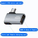 90 Degree Micro USB OTG Adapter Powered USB A Female for Fire TV Stick 4K Max Lite Chromecast Android Phone Tablet Left Right Angle