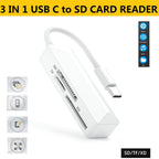 USB C to XD SD Micro SD Card Reader 3 in 1 Camera Memory Card Adapter Dongle for Olympus Fuji XD Picture Card iPhone 15 16 iPad Mac Android PC