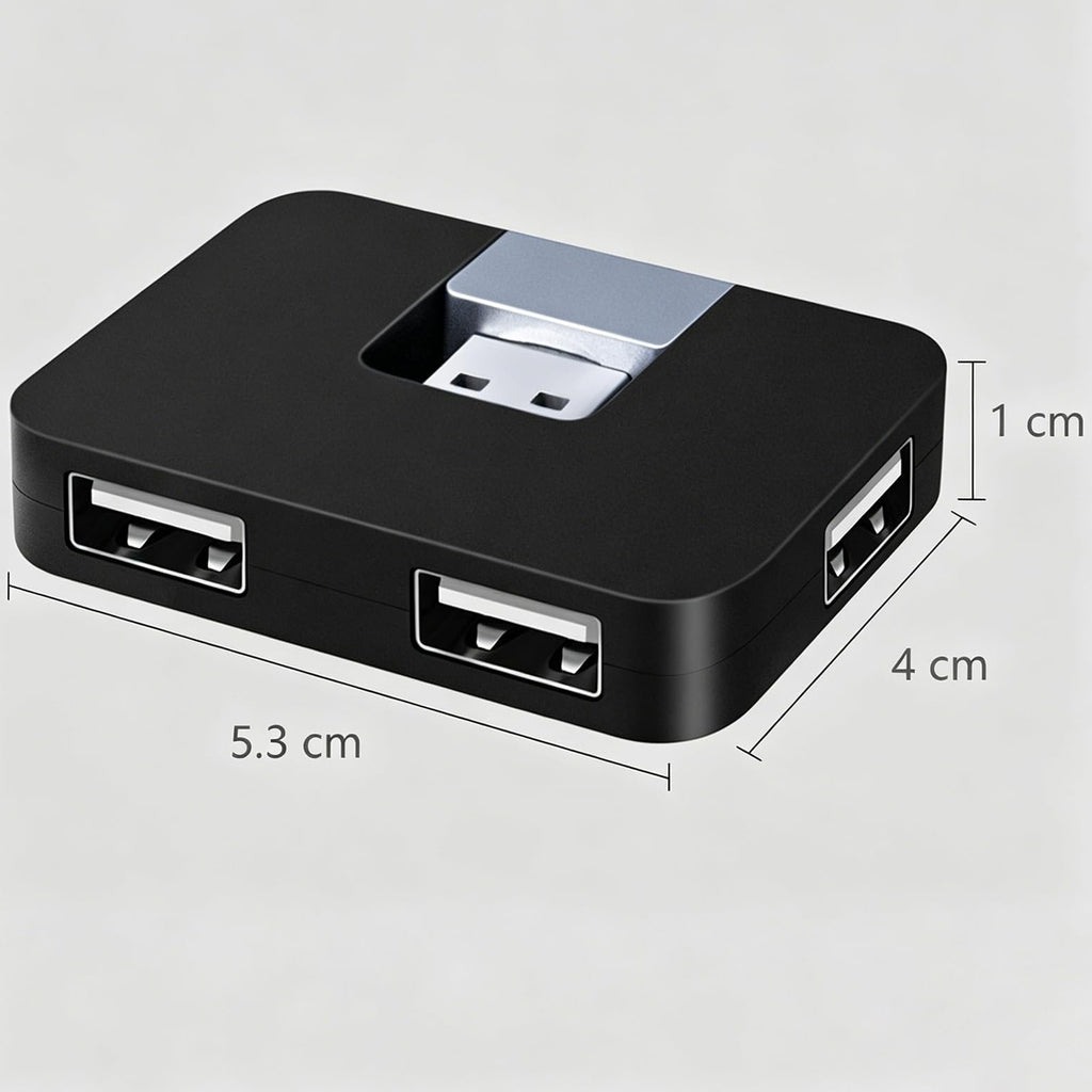 4 Port USB 2.0 Hub 270 Degree Rotating Portable USB Data Splitter Expander Adapter for Laptop PC Desktop Keyboard Mouse Flash Drive Windows Mac Linux