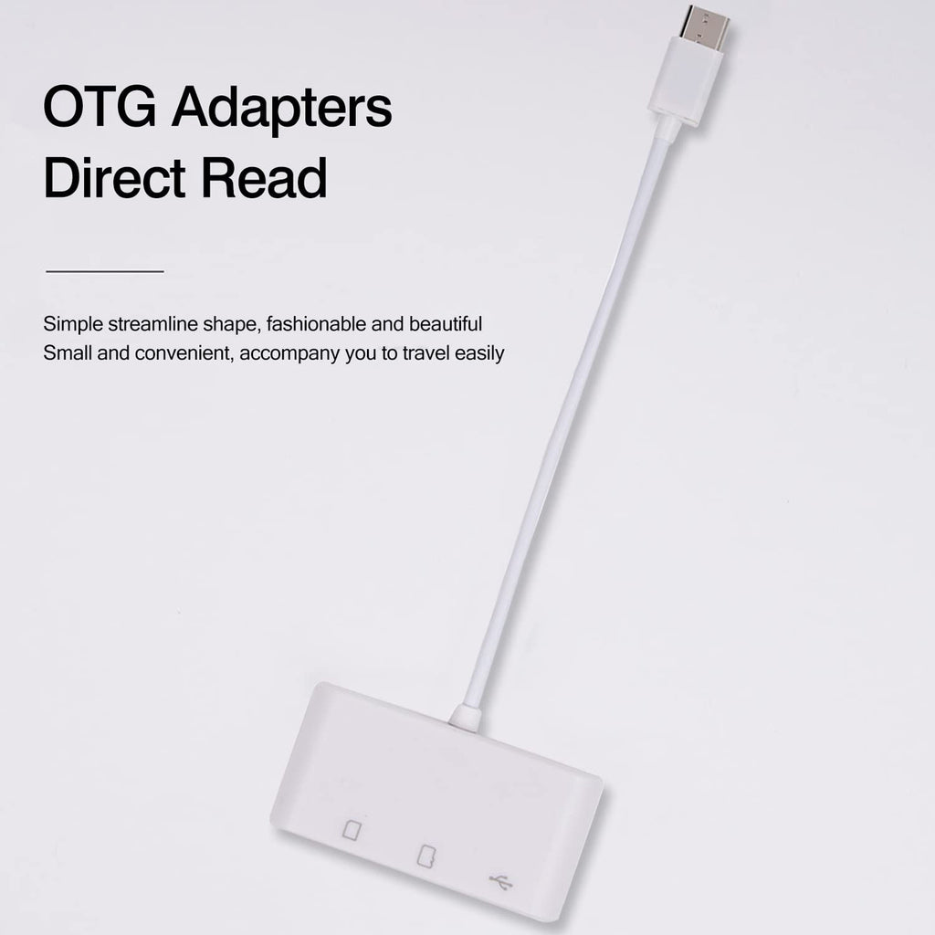 3 in 1 USB C SD Card Reader Micro SD TF Card and USB 2.0 OTG Adapter Cable for Android Phone Tablet iPad Pro MacBook Laptop PC Camera Flash Drive