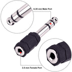 6.35mm to 3.5mm Audio Adapter 1/4 Male to 1/8 Female Stereo Headphone Jack Plug Converter TRS for Guitar Amp Digital Piano Mixer Amplifier AV Receiver