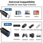 USB C to USB Adapter Type C Male to USB Female OTG Cable for iPhone 16 15 Pro Max MacBook Samsung Galaxy Android Connect USB Drive Mouse Keyboard