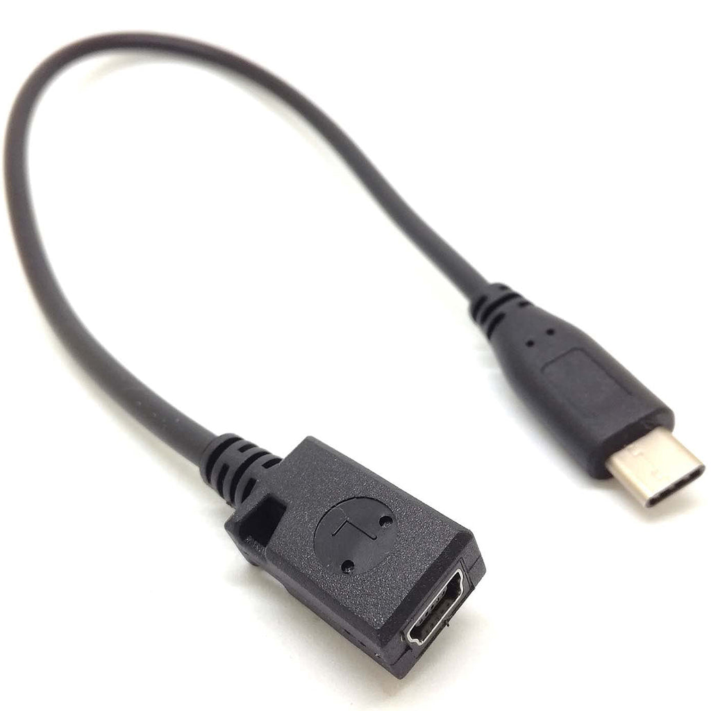 USB C to Mini USB Cable 25cm Type C Male to 5 Pin Mini B Female Adapter Cord for MacBook Pro Laptop PC Camera GPS MP3 Dash Cam