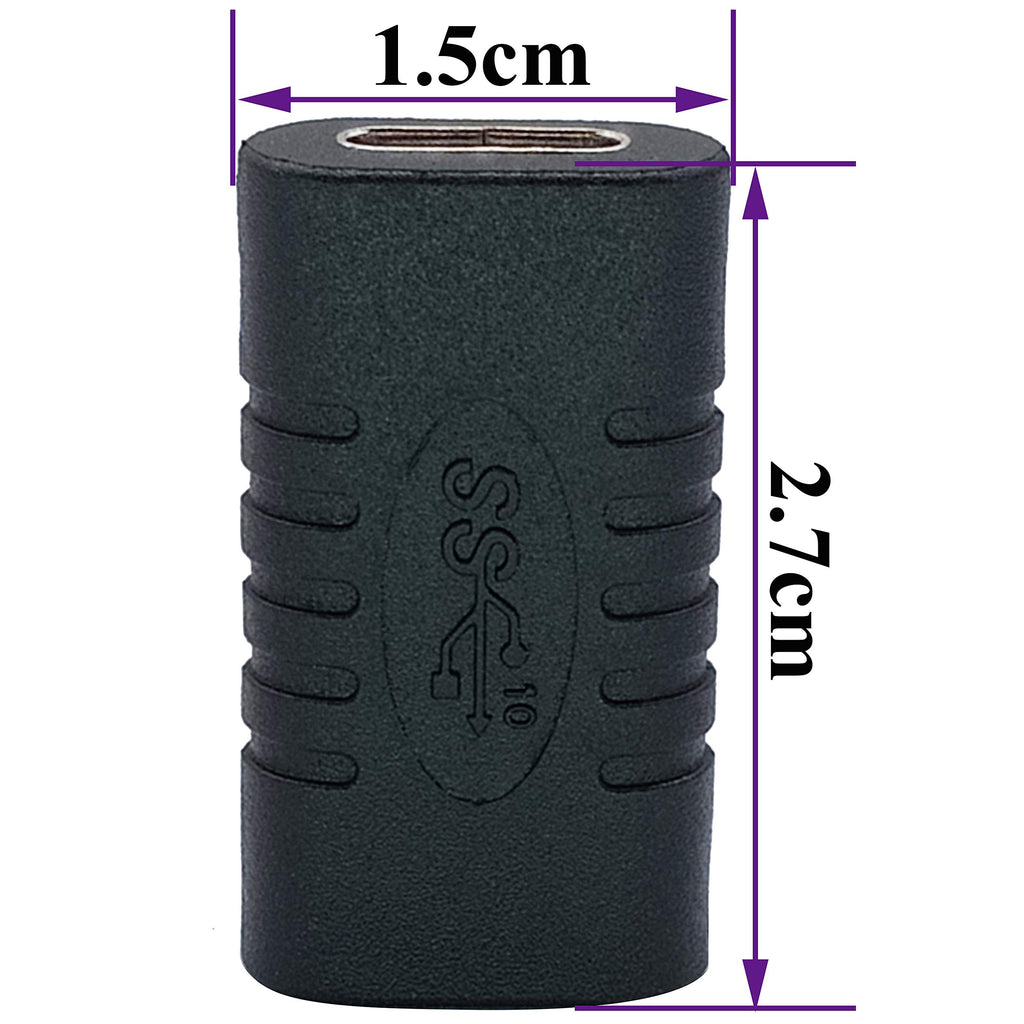 USB C Female to Female Adapter 10Gbps USB 3.1 Gen 2 Type C Coupler Extender 4K Video 60W Fast Charging for MacBook iPad Laptop Phone Monitor Dock