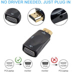 1080P HDMI to VGA Adapter Converter with 3.5mm Audio Output Cable HDMI Male to VGA Female Gold Plated for Laptop PC TV Box Xbox PS3 Monitor Projector