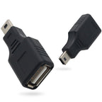 USB 2.0 Type A Female to Mini USB 5 Pin Male Adapter Converter Data Sync Connector