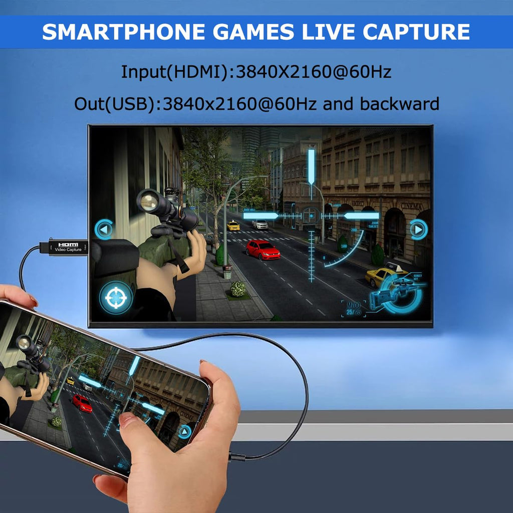 4K HDMI to USB 2.0 Video Audio Capture Card 1080P 60fps Cam Link Adapter for PS4 Switch DSLR Camera PC Streaming Gaming