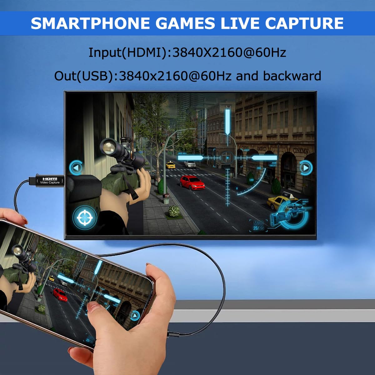 4K HDMI to USB 2.0 Video Audio Capture Card 1080P 60fps Cam Link Adapter for PS4 Switch DSLR Camera PC Streaming Gaming