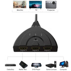 3 Port HDMI Switch 3 in 1 Out Manual HDMI Selector with Pigtail Cable 1080P 3D for PS4 PS3 Xbox One Roku 4 TV Box