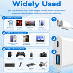 USB C to USB OTG Adapter with 30W PD Fast Charging Port Type C to USB 3.0 Camera Cable for iPhone 16 15 iPad Pro MacBook Galaxy Pixel