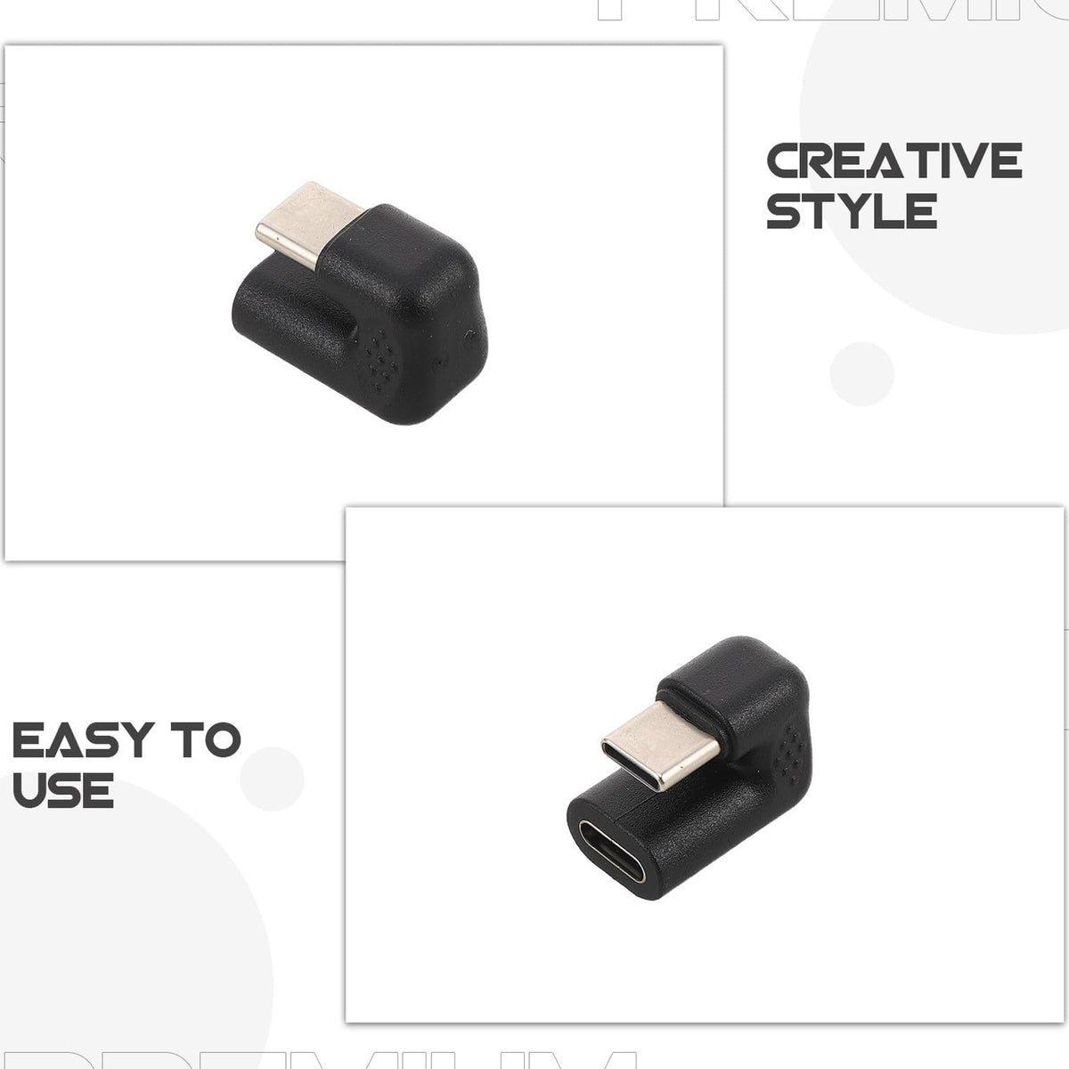 180 Degree USB C Male to Female Adapter U Shaped 180 Angle Type C Extender for Gaming Laptop Tablet Monitor Hub Workstation Fast Charging Data Video