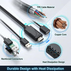 USB 2.0 Female Input to HDMI Male Output Phone Screen Mirroring Cable USB Power 5V 1A 1080p 1m for iPhone Android TV Monitor