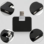 4 Port USB 2.0 Hub 270 Degree Rotating Portable USB Data Splitter Expander Adapter for Laptop PC Desktop Keyboard Mouse Flash Drive Windows Mac Linux