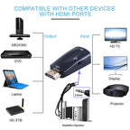 1080P HDMI to VGA Adapter Converter with 3.5mm Audio Output Cable HDMI Male to VGA Female Gold Plated for Laptop PC TV Box Xbox PS3 Monitor Projector