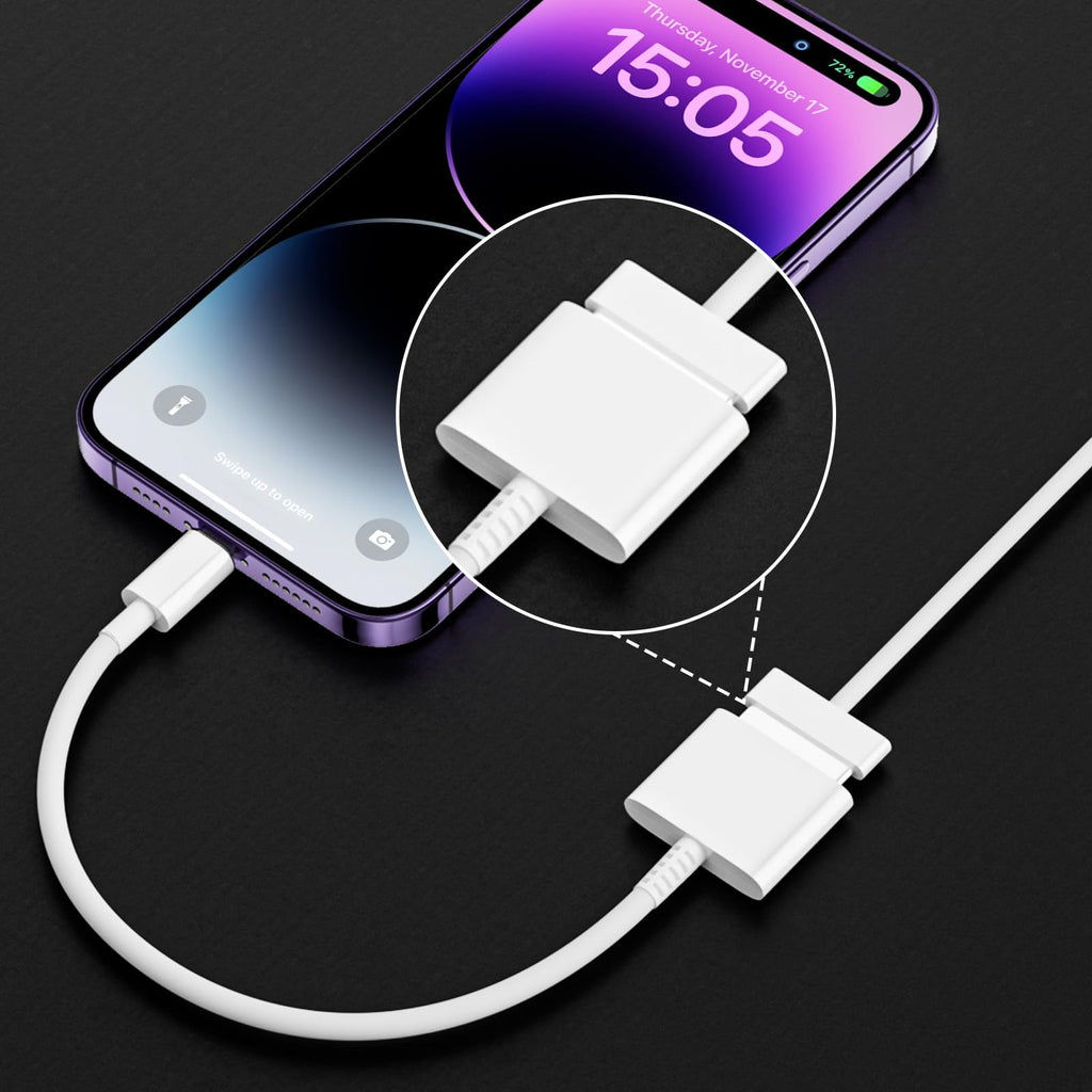 USB C to 30 Pin Adapter Cable Type C Male to 30 Pin Female Charging Data Converter for iPhone 16 15 Pro Max Plus iPad Air Mini Galaxy Pixel No Audio