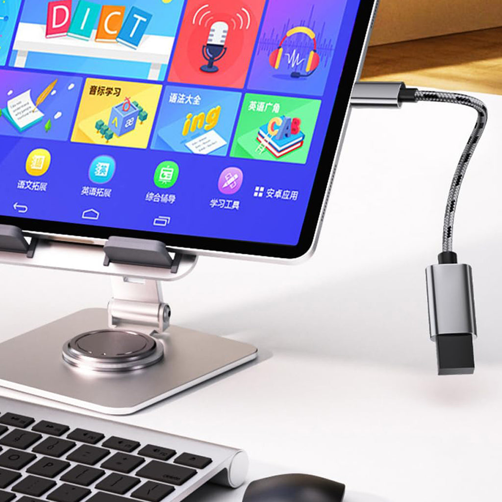 USB C to USB Adapter Aluminum Braided Type C Male to USB Female OTG Cable for iPhone 16 15 MacBook Samsung Galaxy Android Connect USB Drive Mouse Keyboard