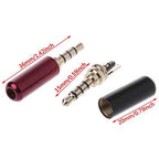 3.5mm TRRS 4 Pole Male Solder Audio Plug Connector 1/8 Inch Gold Plated DIY Replacement Jack for Headphone Headset Microphone Cable Repair Metal Shell