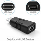 USB C to Mini USB Adapter Type C Male to Mini B 5 Pin Female Converter 480Mbps Data Charging for Dash Cam GPS Digital Camera MP3 Player MacBook PC