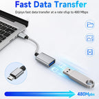 Micro USB 2.0 Male to USB A Female OTG Adapter Cable 21cm Nylon Braided for Flash Drive Mouse Keyboard