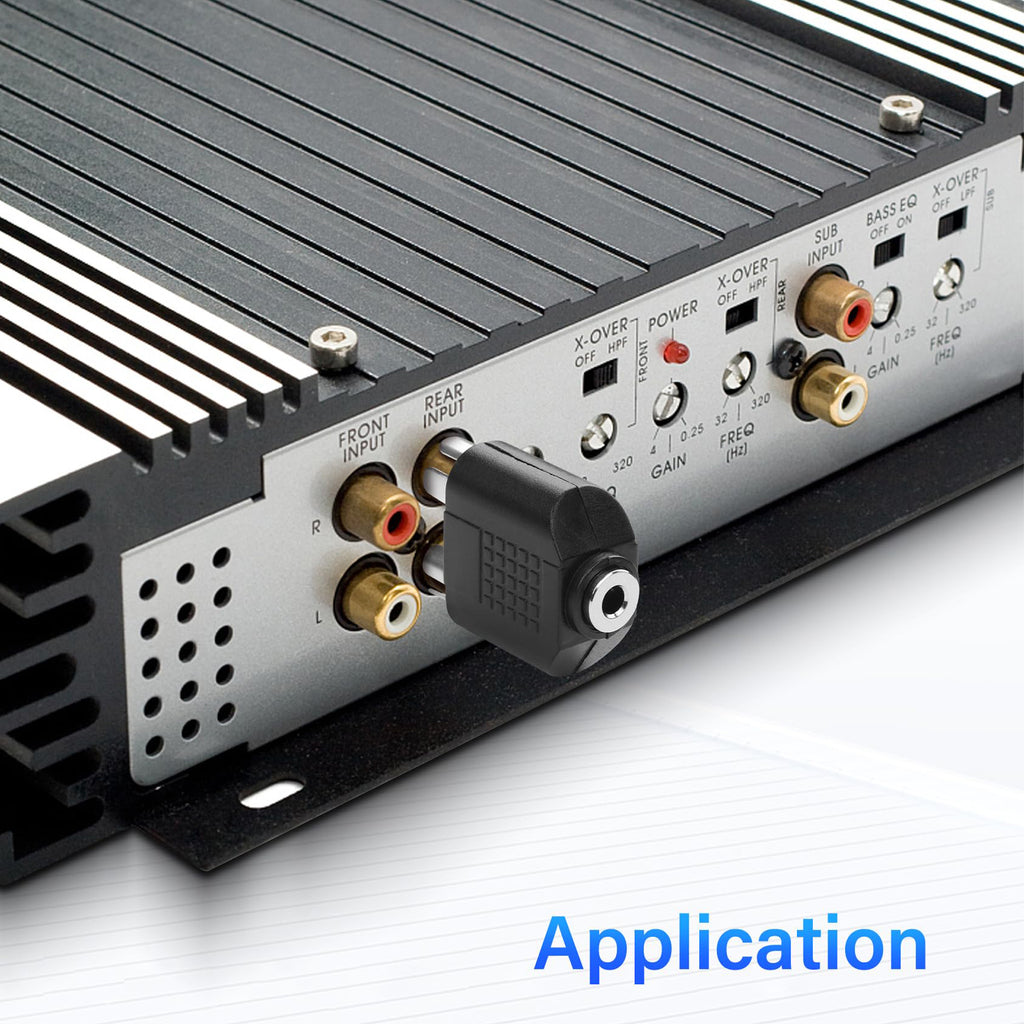 3.5mm Female to 2 RCA Male Audio Adapter 1/8 Inch TRS Stereo to Dual RCA Phono Plug Splitter Converter Connector for Amplifier Speaker Receiver TV PC
