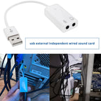 USB External Sound Card Audio Adapter 7.1 Channel 3.5mm AUX Headphone Jack Microphone Converter for PC Laptop Desktop Windows Mac Linux Raspberry Pi