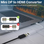 Mini DisplayPort to HDMI Adapter 1080P Mini DP Thunderbolt 2 to HDMI Converter for MacBook Surface Pro ThinkPad Dell XPS HDTV Monitor Projector