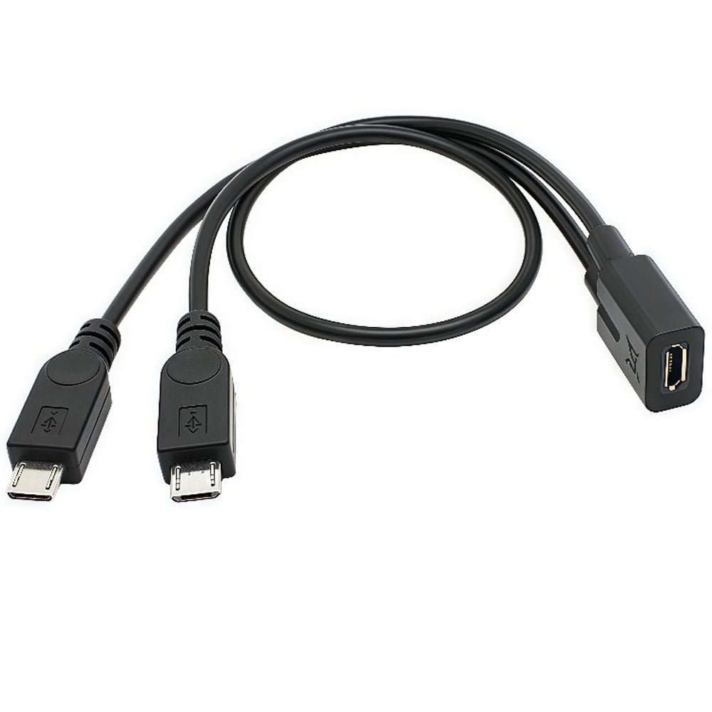 Micro USB Splitter Cable 1 Female to 2 Male Dual Y Cord Simultaneous Charging and Data Sync Extension Wire for Security Camera PS4 Controller Kindle Speaker Dash Cam