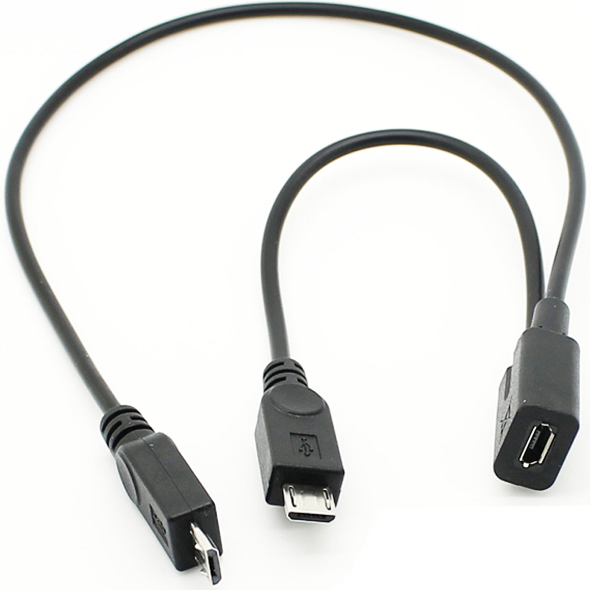 Micro USB Splitter Cable 1 Female to 2 Male Dual Y Cord Simultaneous Charging and Data Sync Extension Wire for Security Camera PS4 Controller Kindle Speaker Dash Cam