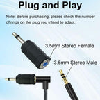 3.5mm Mono Male to Stereo Female Adapter 2 Pole TS to 3 Pole TRS 1 8 Inch Audio Converter for Headphones Scanner Ham Radio Radio Speaker