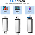 3 in 1 SD Micro SD Card Reader USB C Micro USB Type A Memory Card Adapter Dual Slot Flash Drive for PC Laptop MacBook Android Phone Tablet Camera