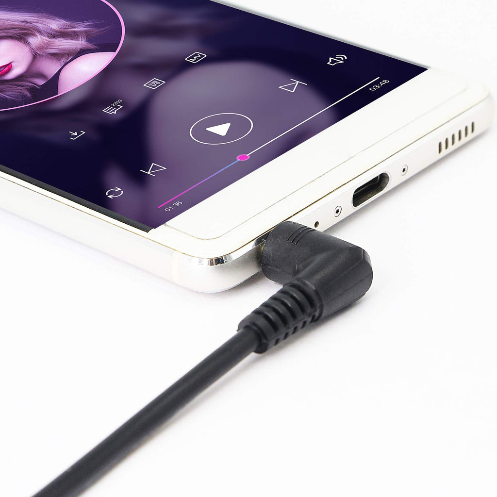 3.5mm Audio Cable Male to Male Dual 90 Degree Right Angle Aux Stereo Cord Gold Plated 3 Pole TRS 30cm 1ft Short Elbow Car Smartphone Tablet Speaker