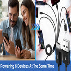 1 to 6 Micro USB Charging Splitter USB A to 6X Micro USB Multi Charger Cord 1 Port 5A Data Sync 5 Port 3A Charge Only for Earbuds Speaker Power Bank