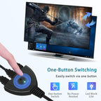 3 Port HDMI Switch 3 in 1 Out Manual 4K 30Hz HDMI Selector with Pigtail Cable for PS5 PS4 PS3 Switch 2 Fire TV Stick