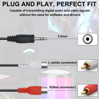 3.5mm to Dual RCA Cable 30CM 1/8 Inch TRS Male to 2 RCA Female Stereo Audio Y Splitter for Amplifier Home Theater Speaker Subwoofer TV PC Laptop