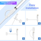 Charging Adapter for Apple Pencil 1st Generation Female to Female Lightning Cable Charger Connector Replacement for iPad Pro 9.7 10.5 12.9 Stylus Pen