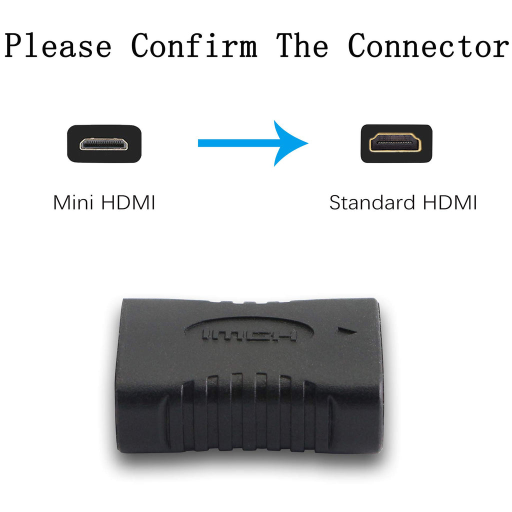 Mini HDMI Type C Female to HDMI Compatible Type A Female Adapter Coupler 4K 60Hz 3D Extender for Camera Camcorder Laptop TV Monitor Projector