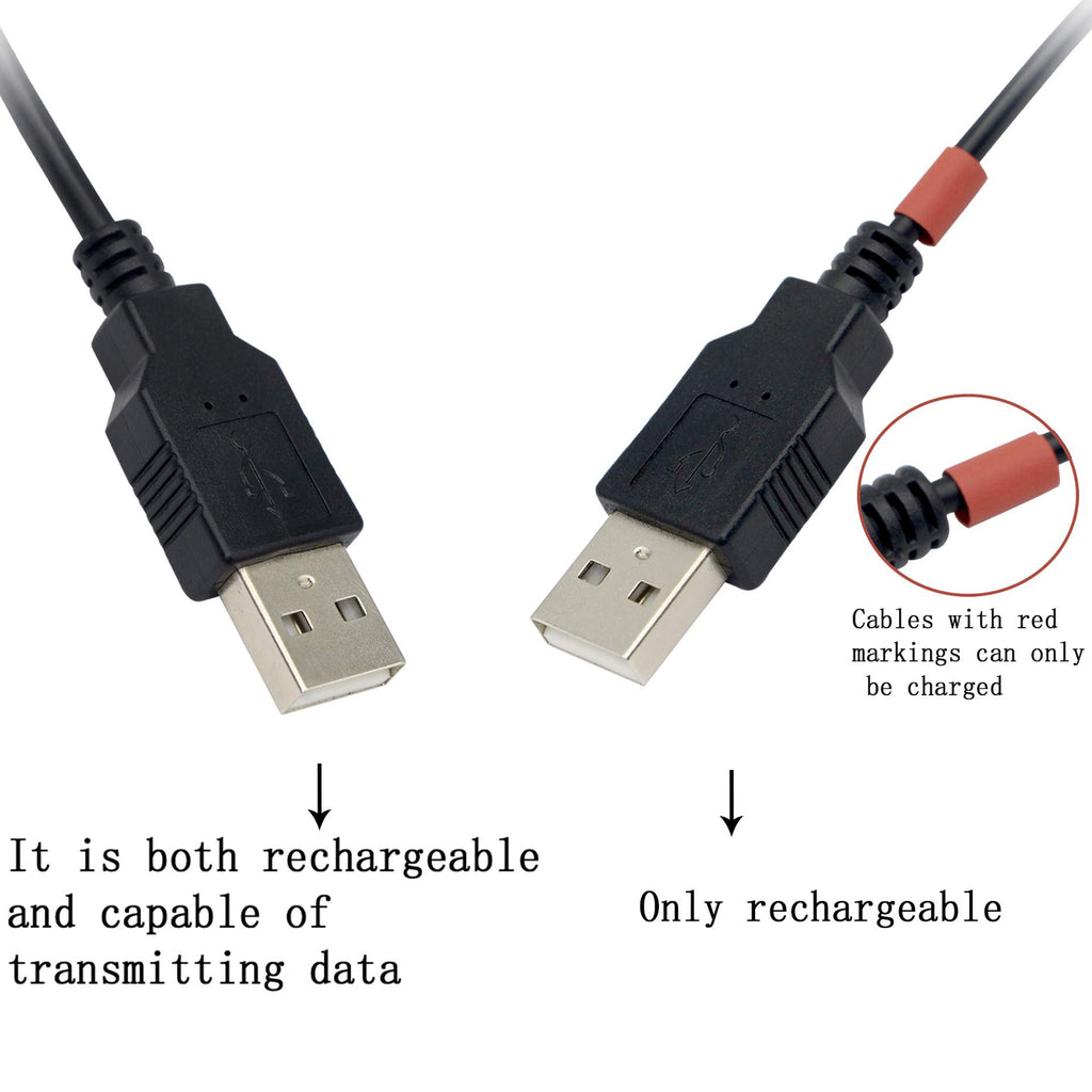 USB 2.0 A Female to Dual USB A Male Y Splitter Power Extra Charging Cord Data Sync Hub Cable for PC Computer Laptop External Hard Drive Keyboard
