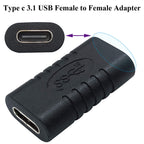 USB C Female to Female Adapter 10Gbps USB 3.1 Gen 2 Type C Coupler Extender 4K Video 60W Fast Charging for MacBook iPad Laptop Phone Monitor Dock