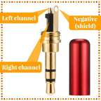 3.5mm Male Solder Audio Plug 1/8 Inch TRS 3 Pole Gold Plated Headphone Jack Repair Connector Metal Shell for DIY Stereo Aux Cable Earphone Headset