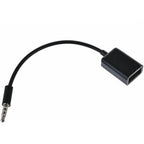 3.5mm Male AUX Audio Plug to USB 2.0 Female Adapter Cable 15cm for Car Radio Stereo with MP3 Decoding Function Play U Disk Flash Drive