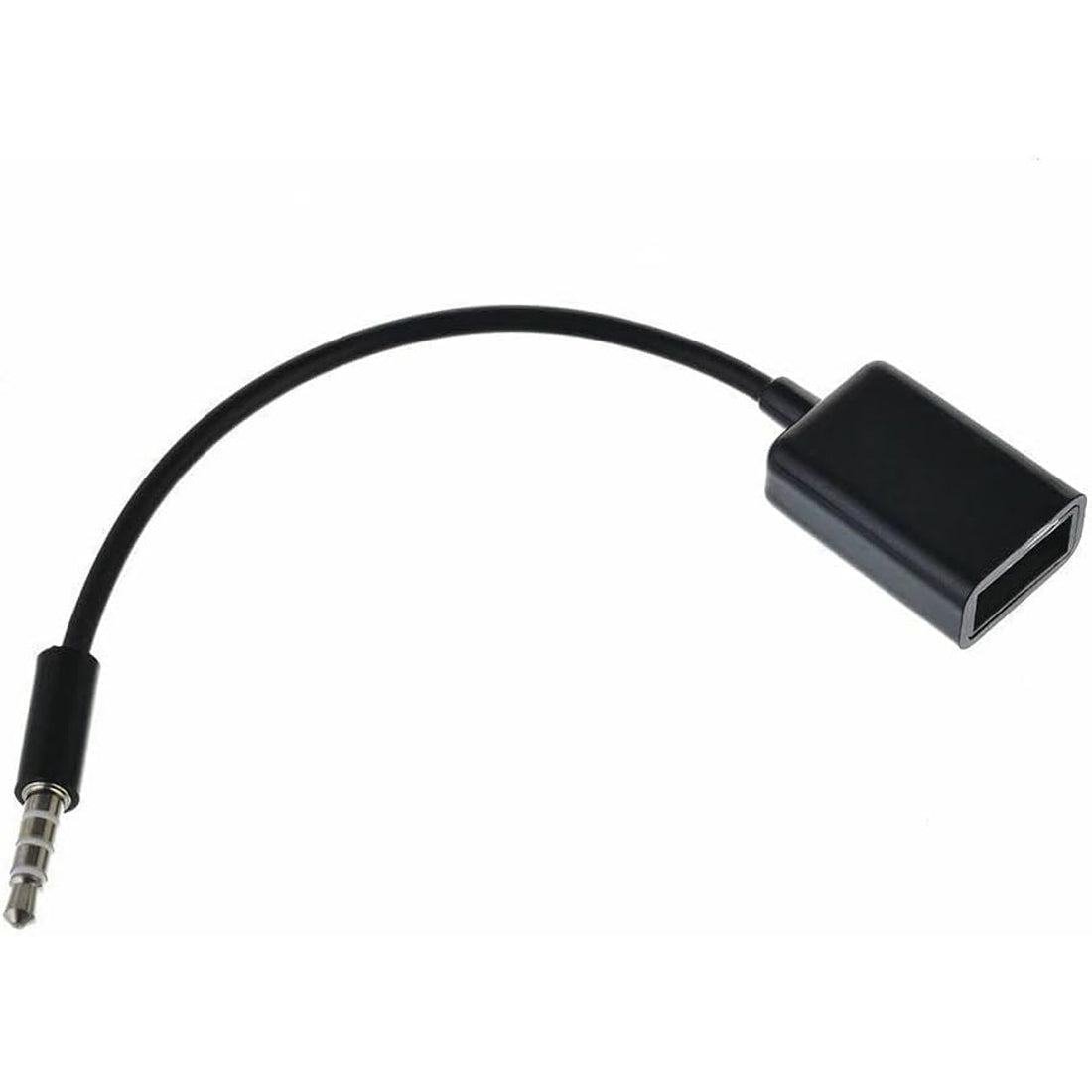 3.5mm Male AUX Audio Plug to USB 2.0 Female Adapter Cable 15cm for Car Radio Stereo with MP3 Decoding Function Play U Disk Flash Drive