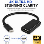 USB C to HDMI Adapter 4K 30Hz Type C to HDMI Cable Converter Thunderbolt 3 Compatible for MacBook Pro Air Dell XPS Chromebook Samsung Galaxy TV Monitor