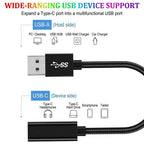 USB A Male to USB C Female Adapter Cable 10Gbps USB 3.2 OTG 3A Fast Charging 15cm Short Braided Cord for Laptop Phone SSD Hard Drive Car