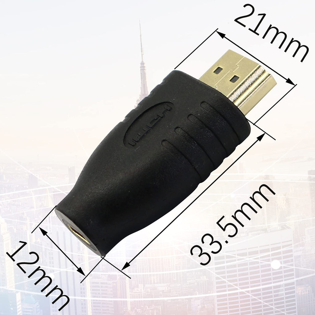 HDMI Compatible Male to Micro HDMI Female Adapter 1080P 3D ARC Ethernet Gold Plated for Camera Camcorder Tablet HDTV Monitor Projector