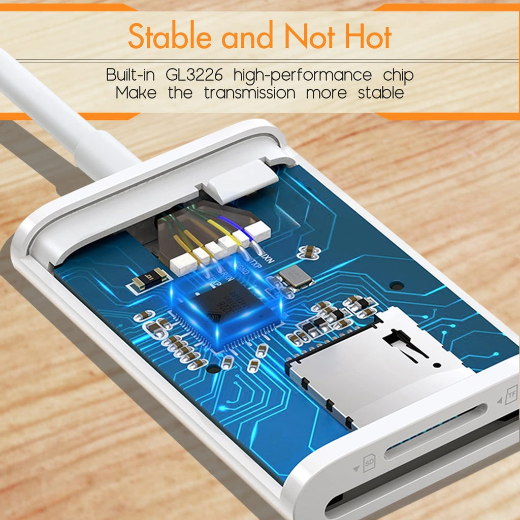 USB C to SD Card Reader Micro SD TF Dual Slot Memory Card Adapter Dongle for Camera Android Phone Tablet PC Laptop